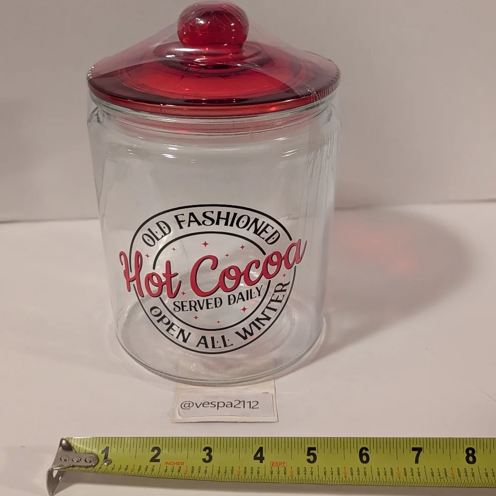 Target Bullseye Playground Christmas Hot Cocoa Glass Canister Cookie Jar